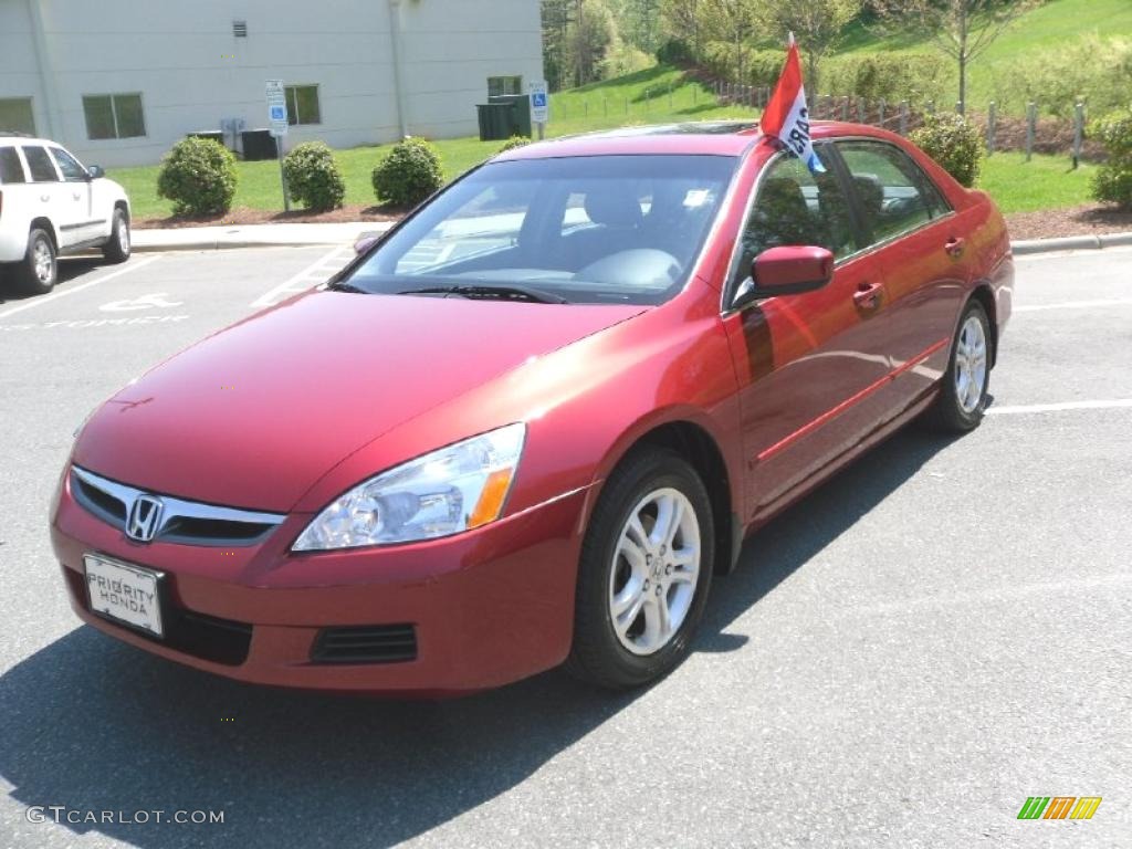 2007 Accord EX-L Sedan - Moroccan Red Pearl / Black photo #1