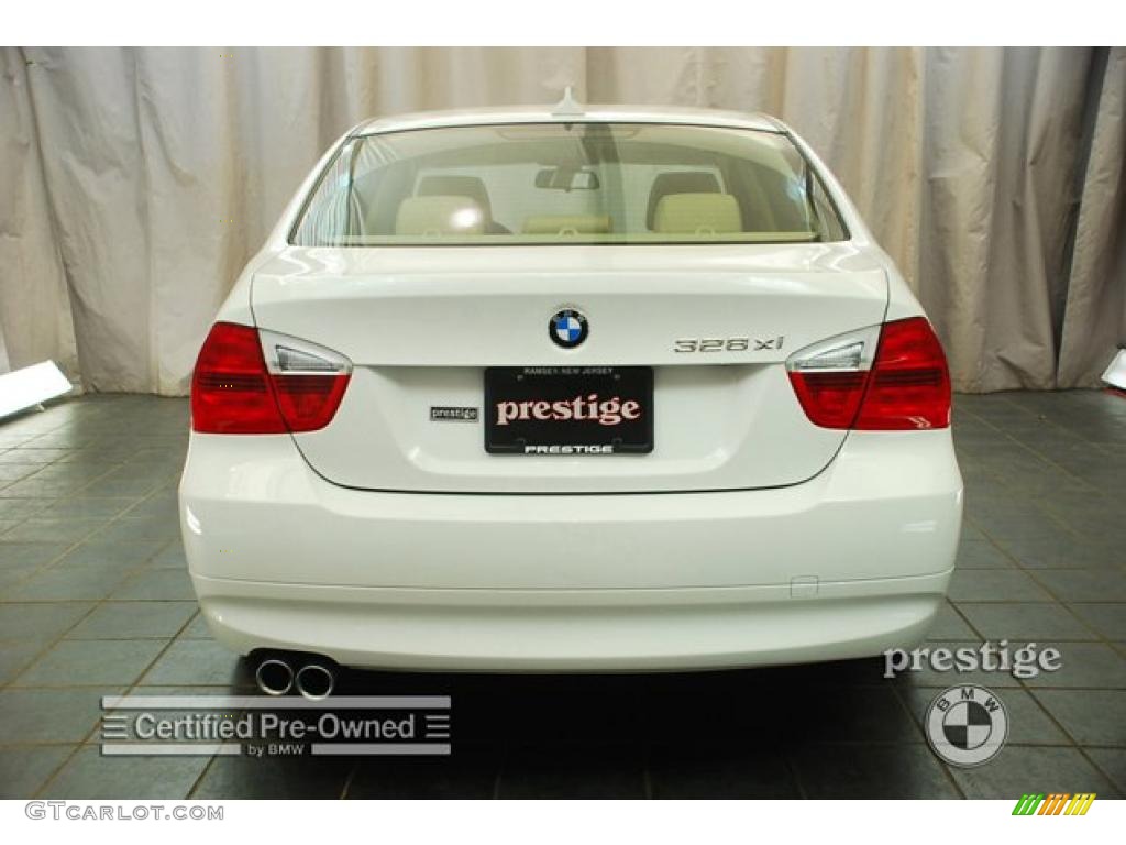 2008 3 Series 328xi Sedan - Alpine White / Beige photo #3