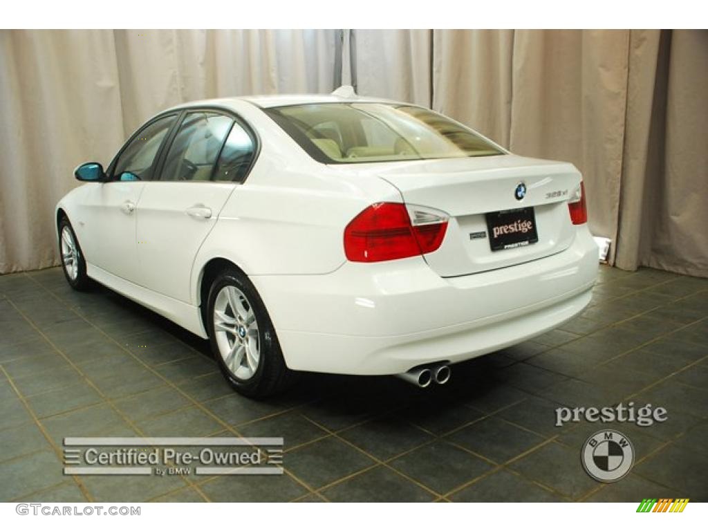 2008 3 Series 328xi Sedan - Alpine White / Beige photo #4