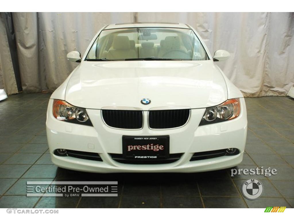2008 3 Series 328xi Sedan - Alpine White / Beige photo #5