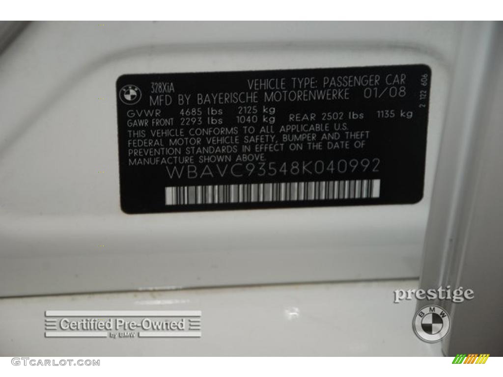 2008 3 Series 328xi Sedan - Alpine White / Beige photo #10