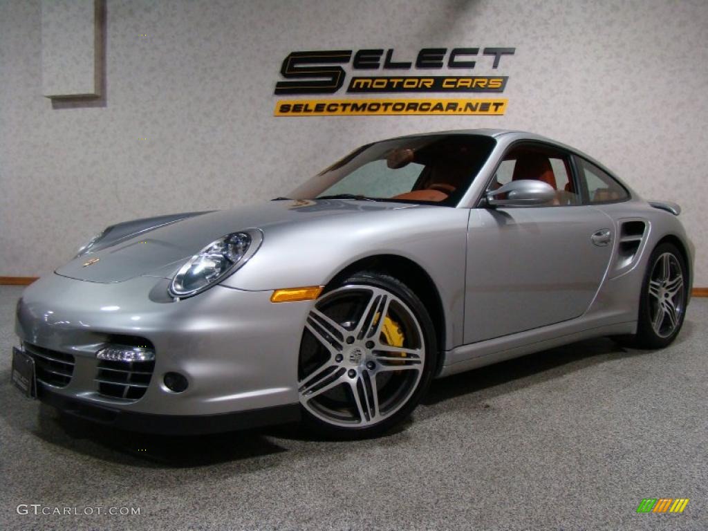 2008 911 Turbo Coupe - GT Silver Metallic / Natural Brown photo #1