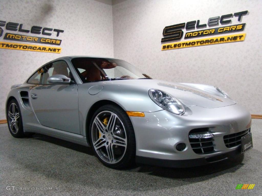 2008 911 Turbo Coupe - GT Silver Metallic / Natural Brown photo #3