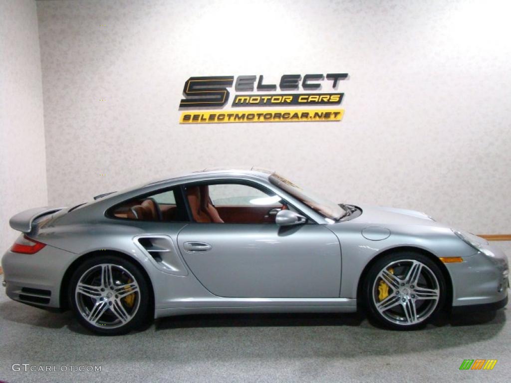 2008 911 Turbo Coupe - GT Silver Metallic / Natural Brown photo #4