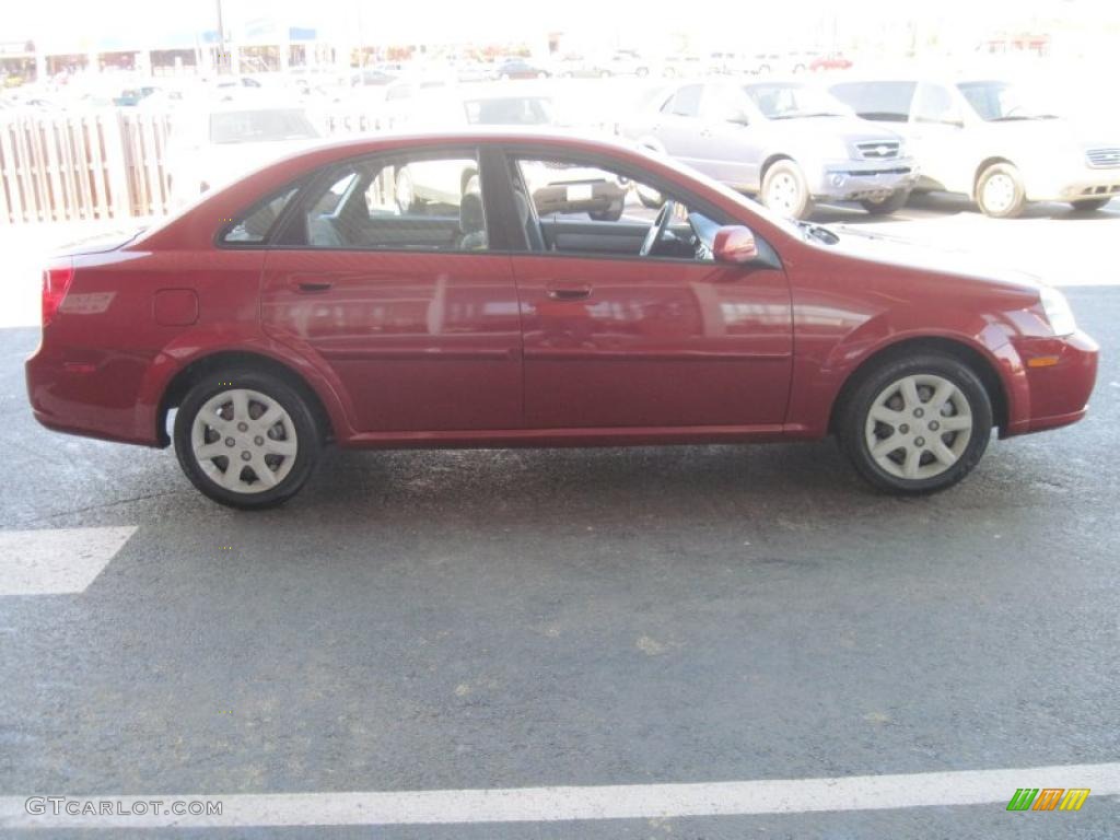 2005 Forenza S Sedan - Fusion Red Metallic / Gray photo #4