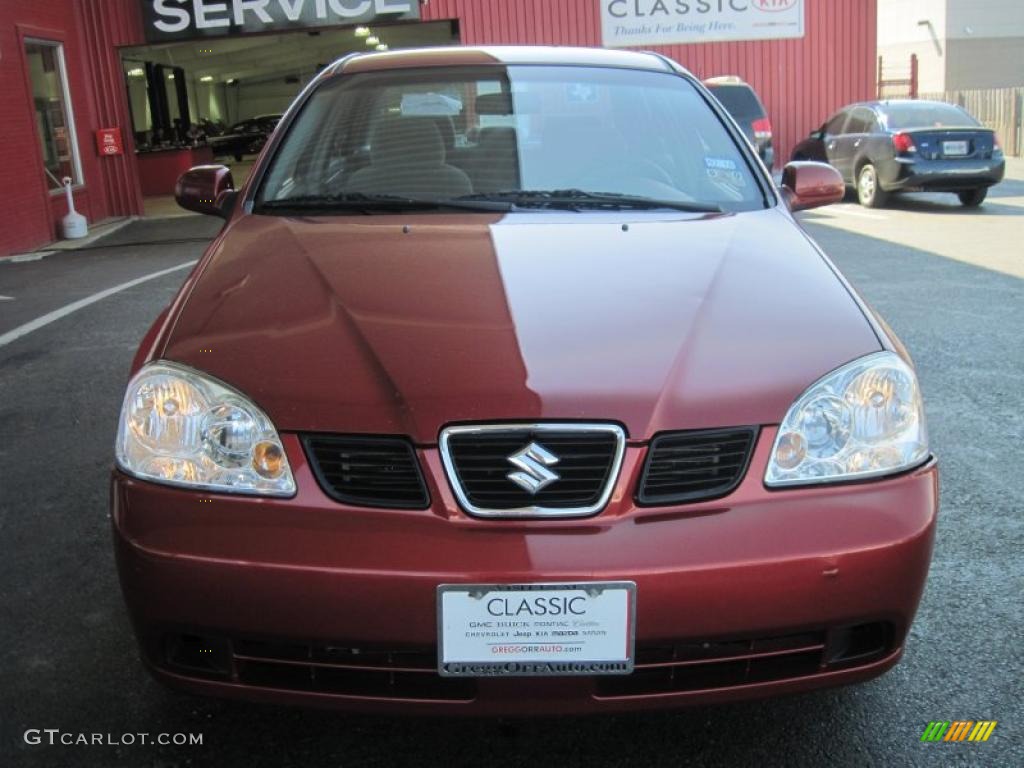 2005 Forenza S Sedan - Fusion Red Metallic / Gray photo #5