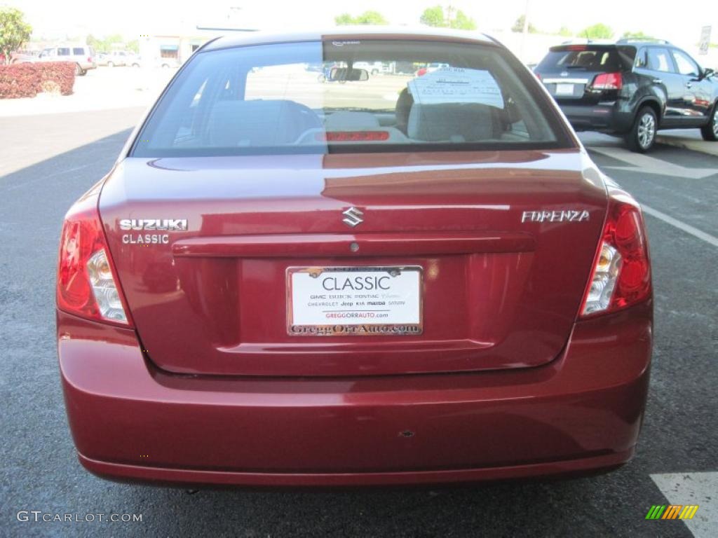 2005 Forenza S Sedan - Fusion Red Metallic / Gray photo #6