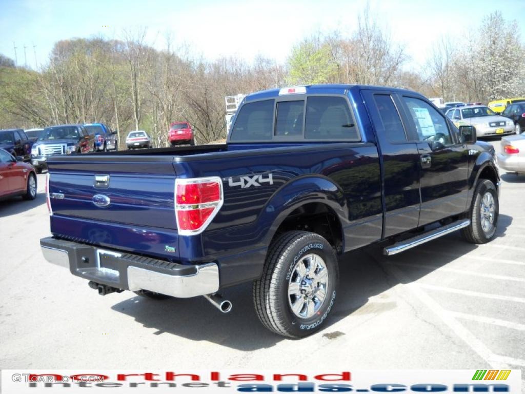 2010 F150 XLT SuperCab 4x4 - Dark Blue Pearl Metallic / Medium Stone photo #6