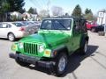 2005 Electric Lime Green Pearl Jeep Wrangler X 4x4  photo #2
