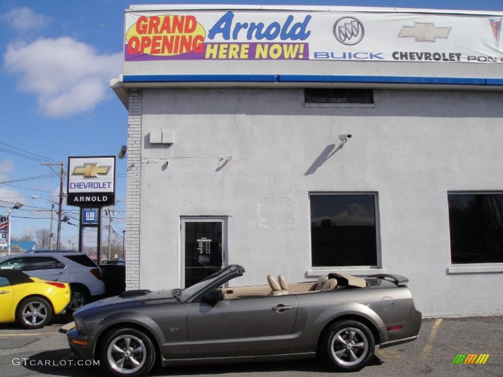 2005 Mustang GT Premium Convertible - Mineral Grey Metallic / Medium Parchment photo #3