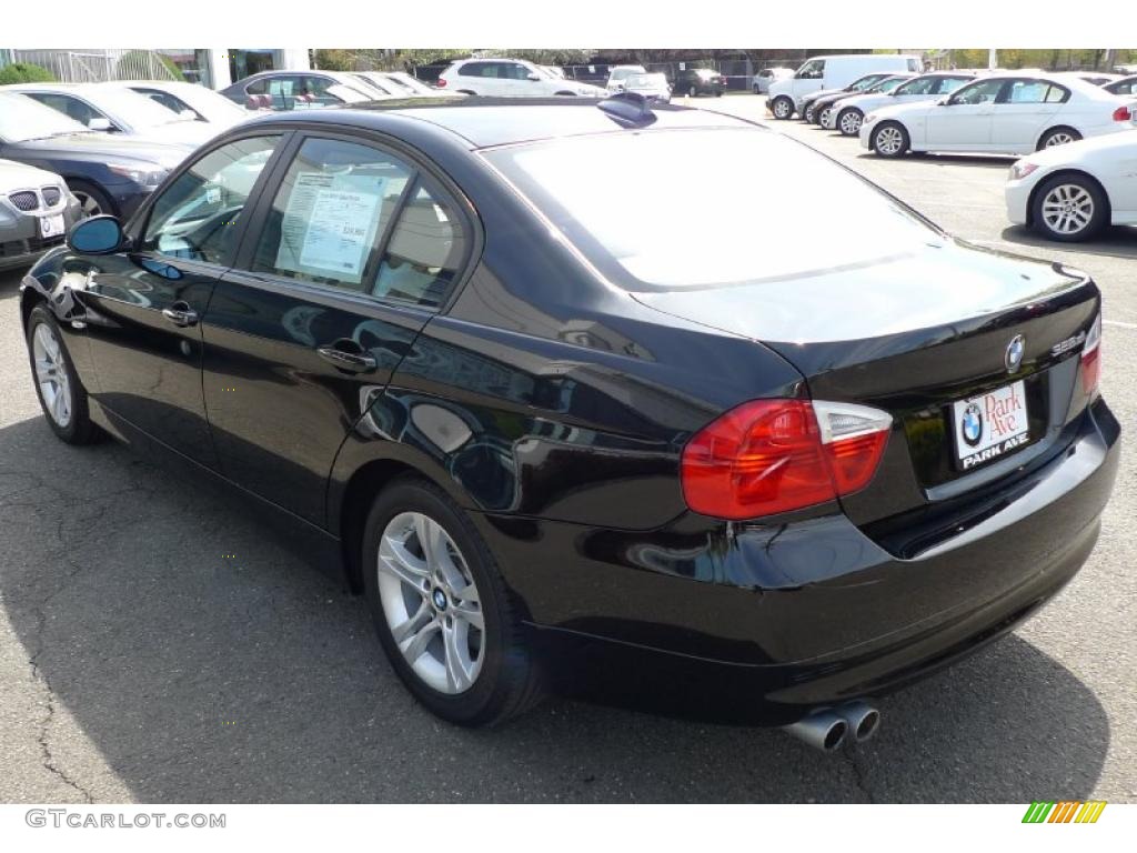 2008 3 Series 328xi Sedan - Jet Black / Beige photo #10