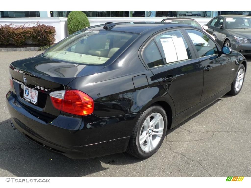 2008 3 Series 328xi Sedan - Jet Black / Beige photo #15