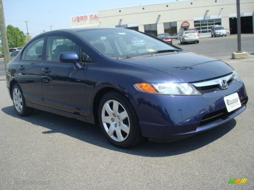 2007 Civic LX Sedan - Royal Blue Pearl / Gray photo #7