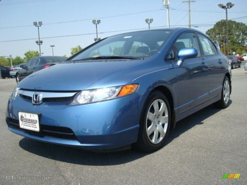 2008 Civic LX Sedan - Atomic Blue Metallic / Gray photo #1