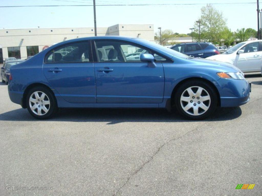 2008 Civic LX Sedan - Atomic Blue Metallic / Gray photo #6