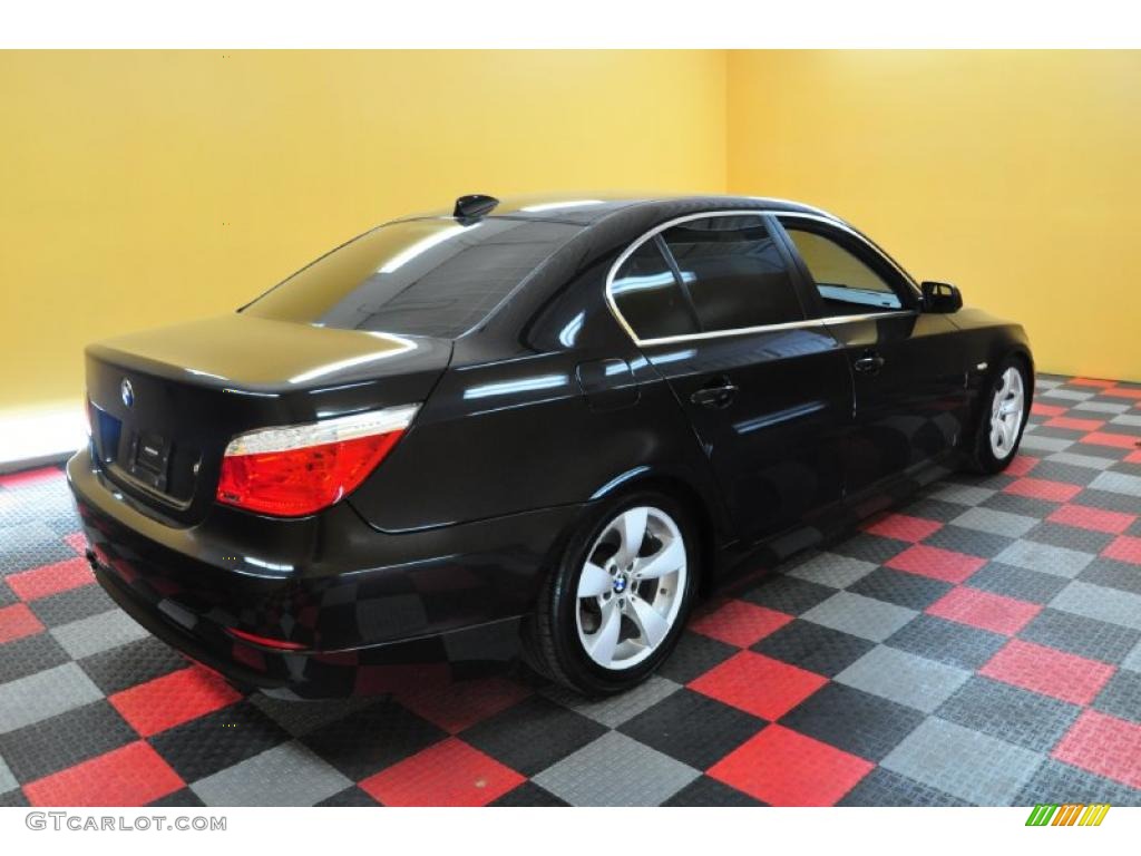 2008 5 Series 528i Sedan - Jet Black / Black photo #6