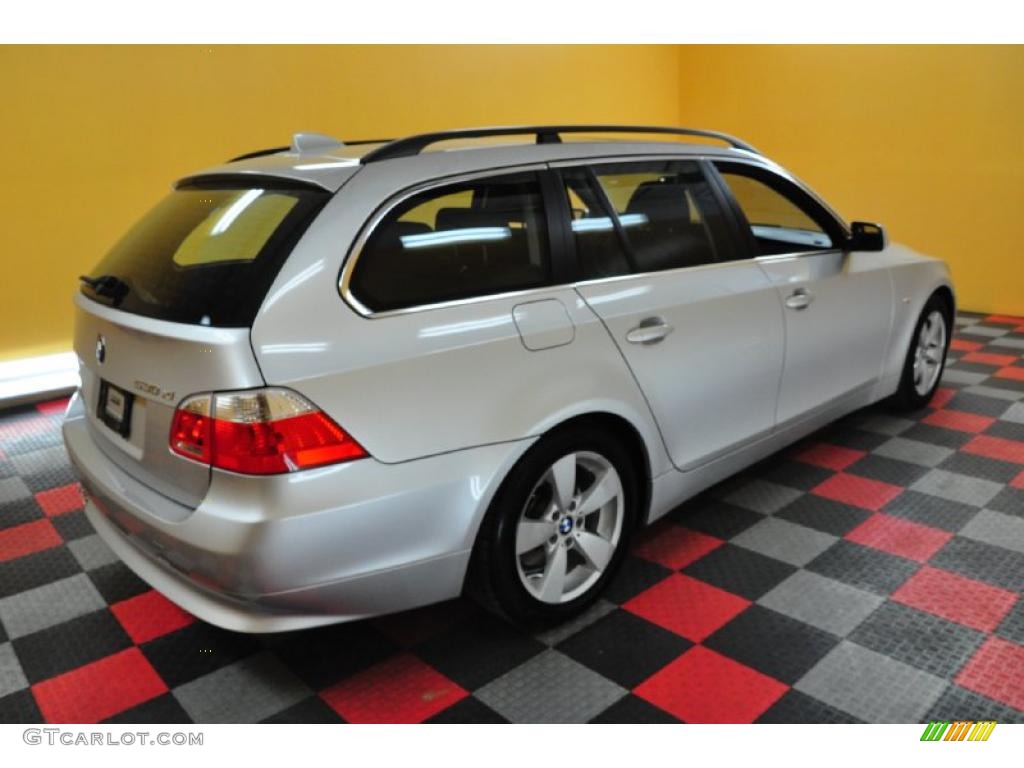 2006 5 Series 530xi Wagon - Titanium Silver Metallic / Black photo #6