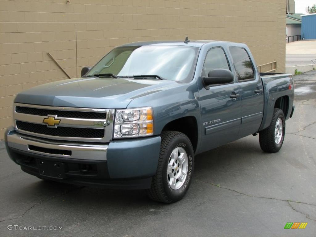 2009 Silverado 1500 LT Z71 Crew Cab 4x4 - Blue Granite Metallic / Dark Titanium photo #2
