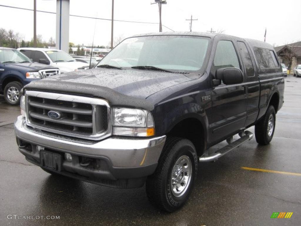 2003 F250 Super Duty XLT SuperCab 4x4 - True Blue Metallic / Medium Flint Grey photo #8