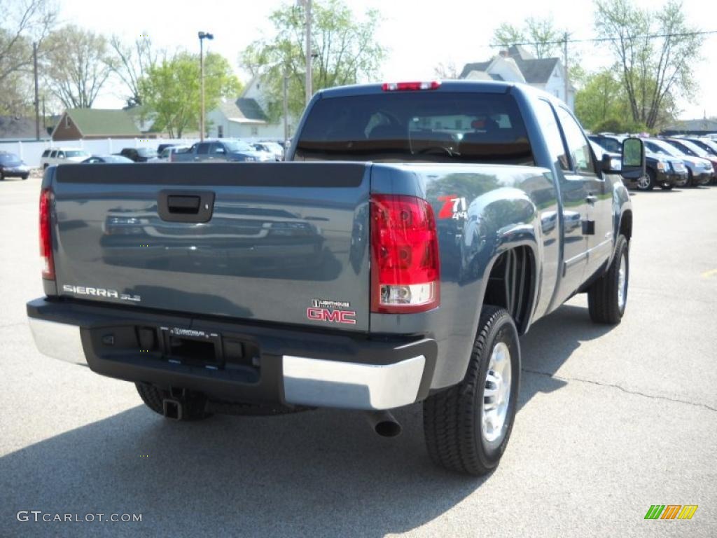 2010 Sierra 2500HD SLE Extended Cab 4x4 - Stealth Gray Metallic / Ebony photo #7