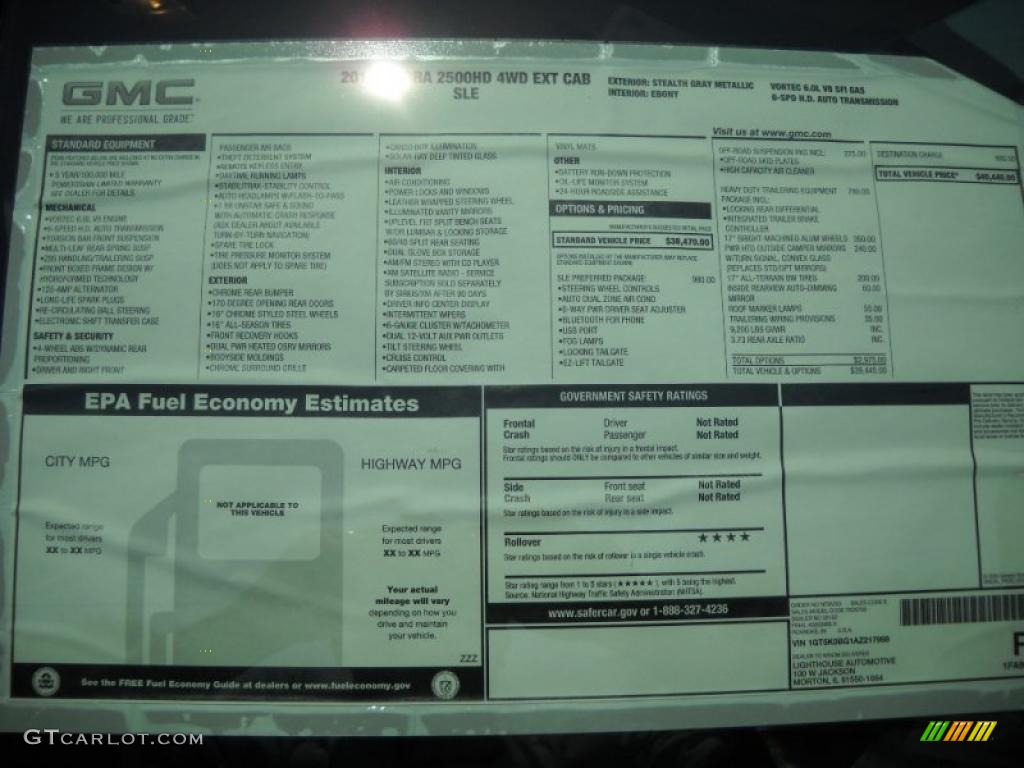 2010 Sierra 2500HD SLE Extended Cab 4x4 - Stealth Gray Metallic / Ebony photo #25