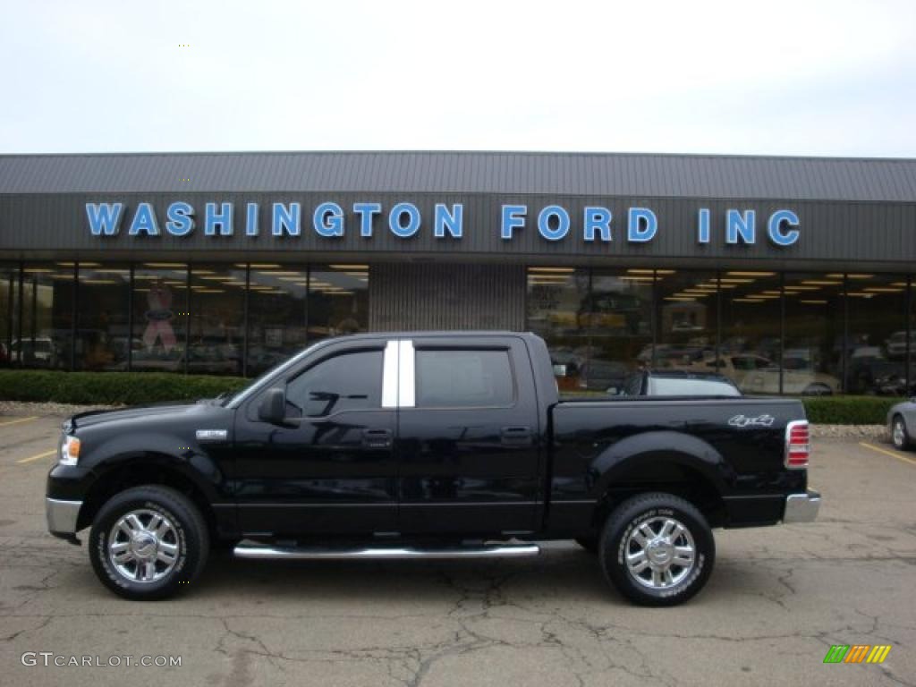 2008 F150 XLT SuperCrew 4x4 - Black / Medium/Dark Flint photo #1