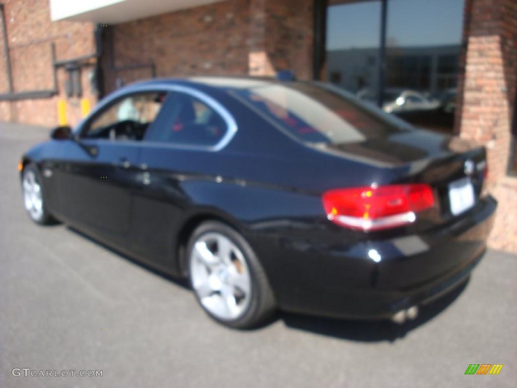 2007 3 Series 328xi Coupe - Jet Black / Coral Red/Black photo #4