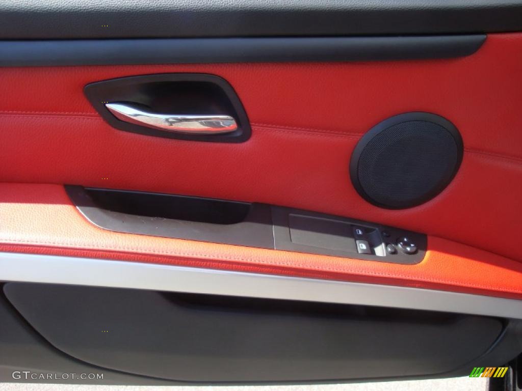 2007 3 Series 328xi Coupe - Jet Black / Coral Red/Black photo #9