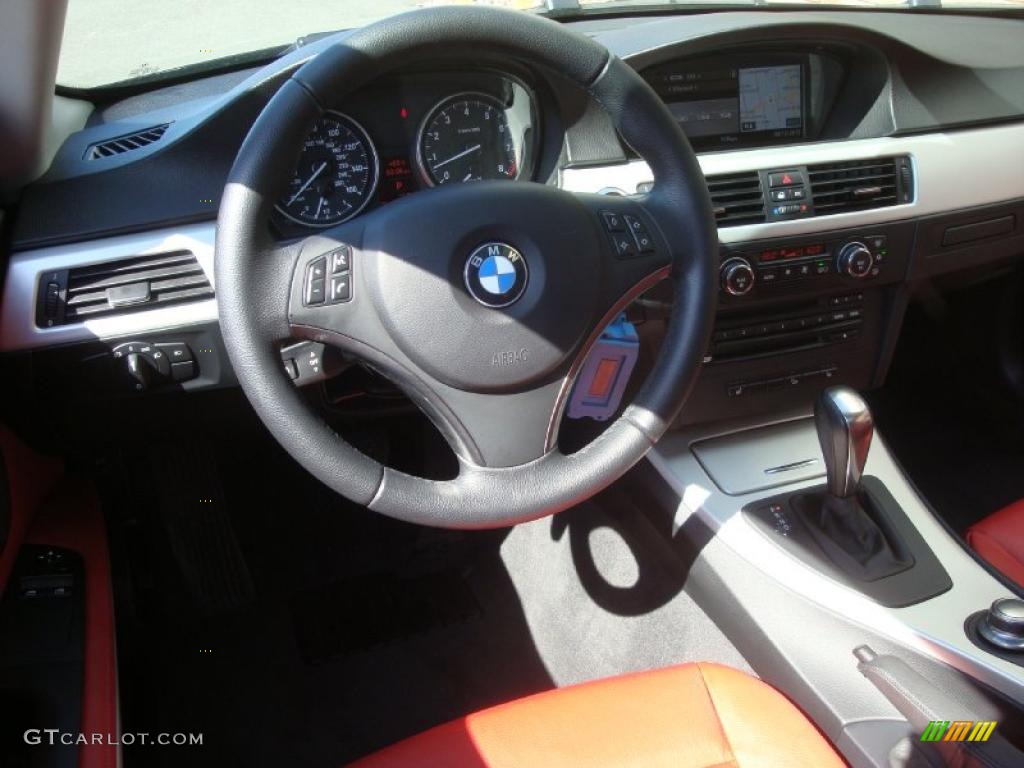 2007 3 Series 328xi Coupe - Jet Black / Coral Red/Black photo #12