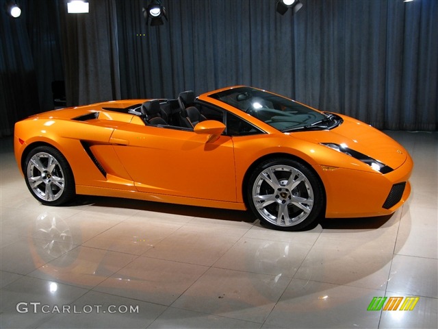 2008 Gallardo Spyder E-Gear - Arancio Borealis / Black photo #3