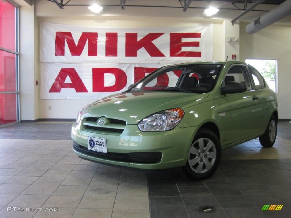 2008 Accent GS Coupe - Apple Green / Gray photo #1