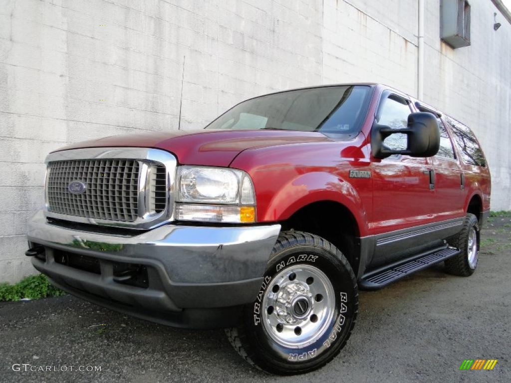 2003 Excursion XLT 4x4 - Red Fire Metallic / Medium Parchment photo #1