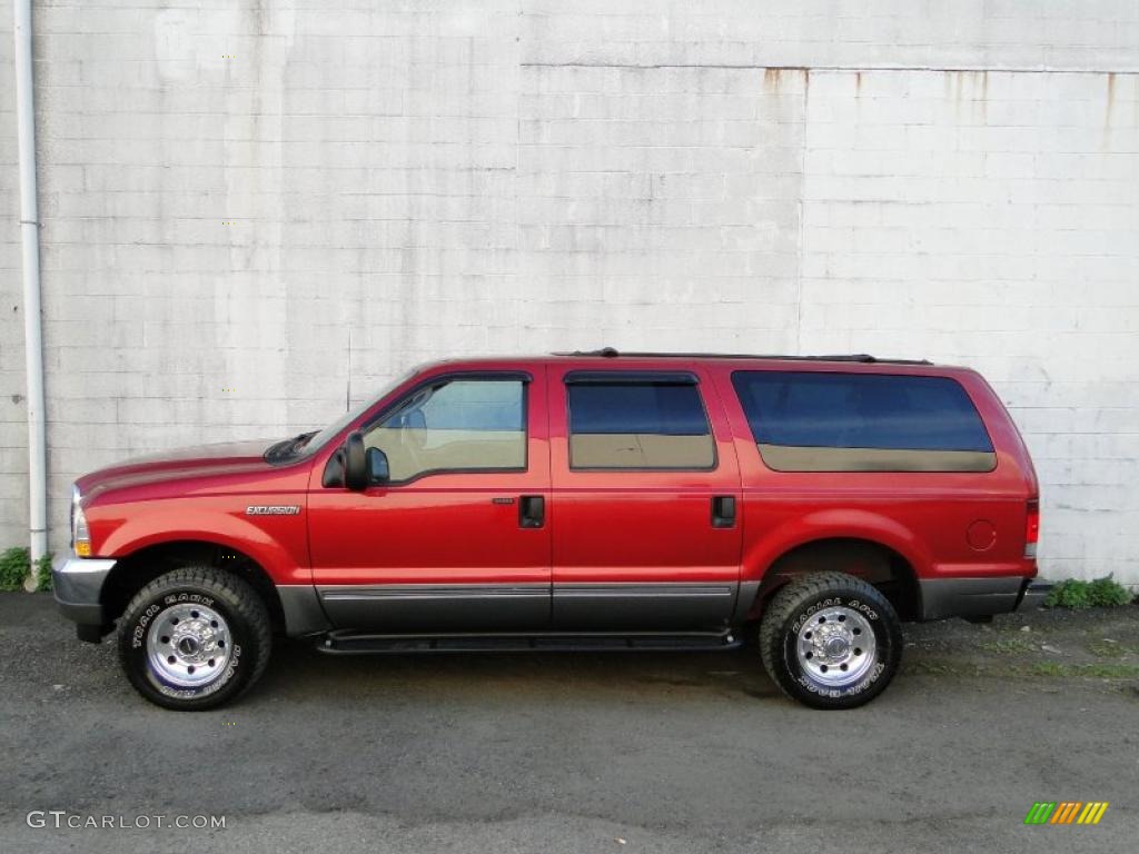 2003 Excursion XLT 4x4 - Red Fire Metallic / Medium Parchment photo #2