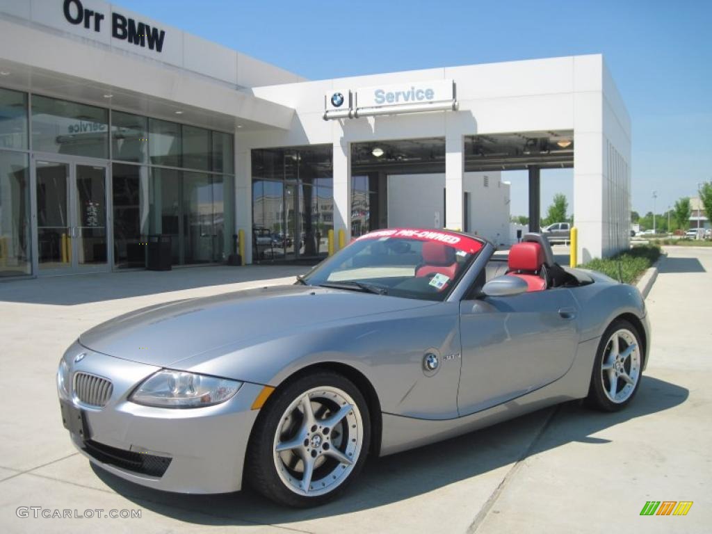 2006 Z4 3.0si Roadster - Silver Grey Metallic / Dream Red photo #1