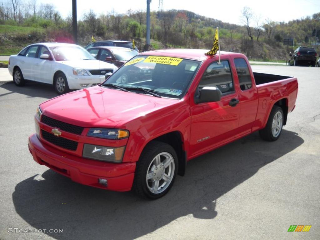 2004 Colorado LS Extended Cab - Victory Red / Very Dark Pewter photo #17
