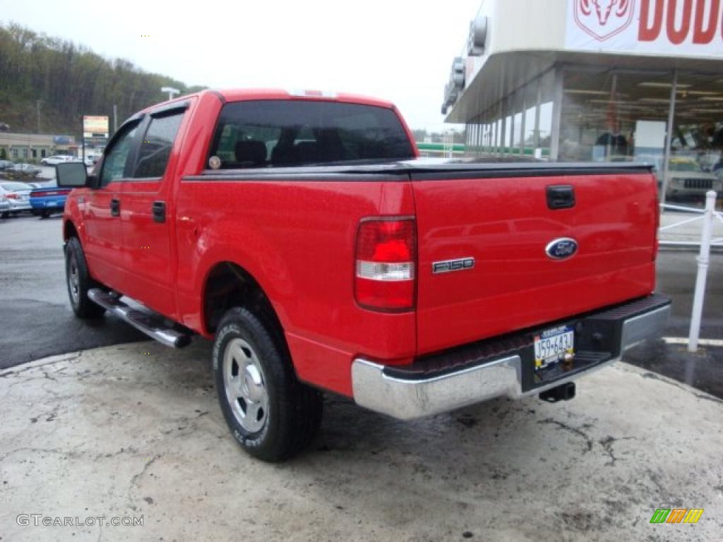 2006 F150 XLT SuperCrew 4x4 - Bright Red / Medium/Dark Flint photo #2