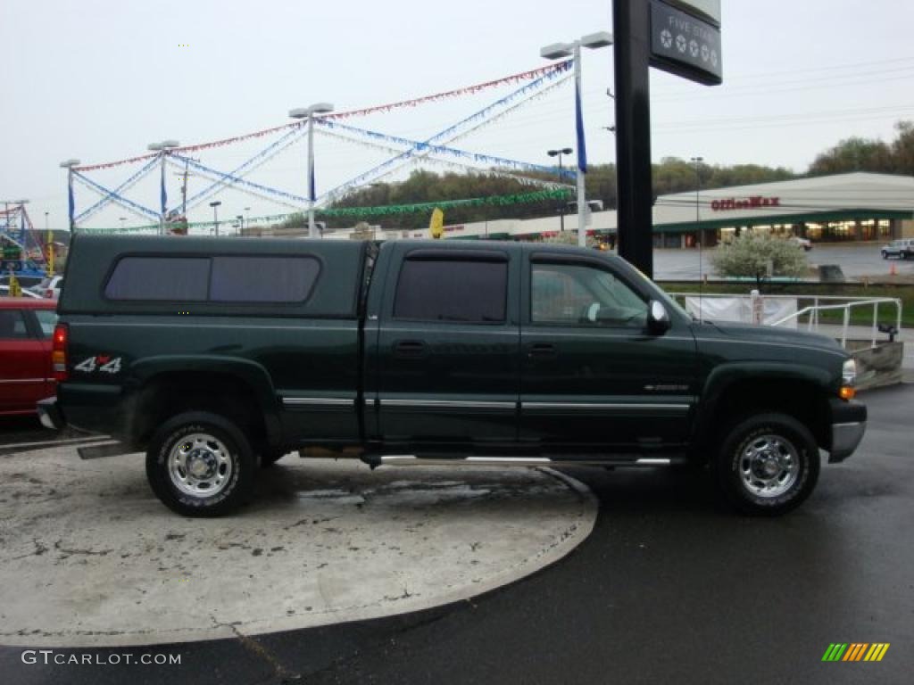 2001 Silverado 2500HD LS Crew Cab 4x4 - Forest Green Metallic / Tan photo #5
