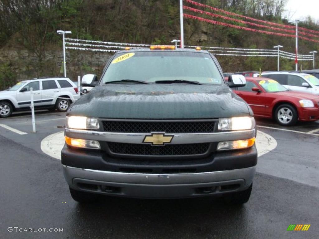 2001 Silverado 2500HD LS Crew Cab 4x4 - Forest Green Metallic / Tan photo #7