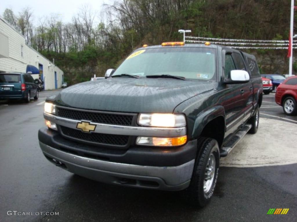 2001 Silverado 2500HD LS Crew Cab 4x4 - Forest Green Metallic / Tan photo #8