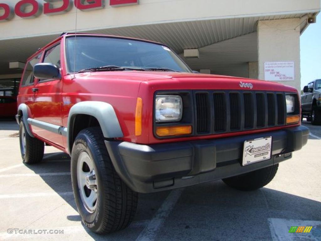 1998 Cherokee Sport 4x4 - Bright Red / Mist Gray photo #1