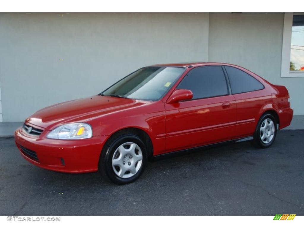 2000 Civic EX Coupe - Milano Red / Dark Gray photo #3