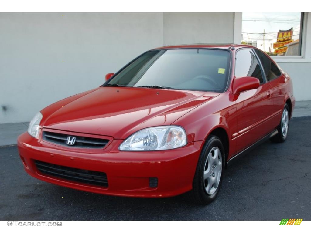 2000 Civic EX Coupe - Milano Red / Dark Gray photo #8