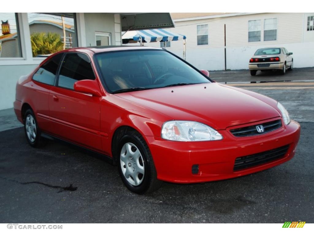 2000 Civic EX Coupe - Milano Red / Dark Gray photo #11