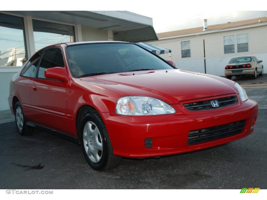 2000 Civic EX Coupe - Milano Red / Dark Gray photo #12