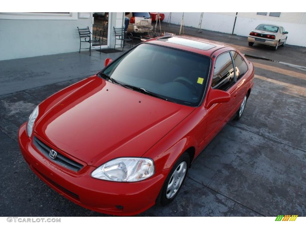 2000 Civic EX Coupe - Milano Red / Dark Gray photo #13