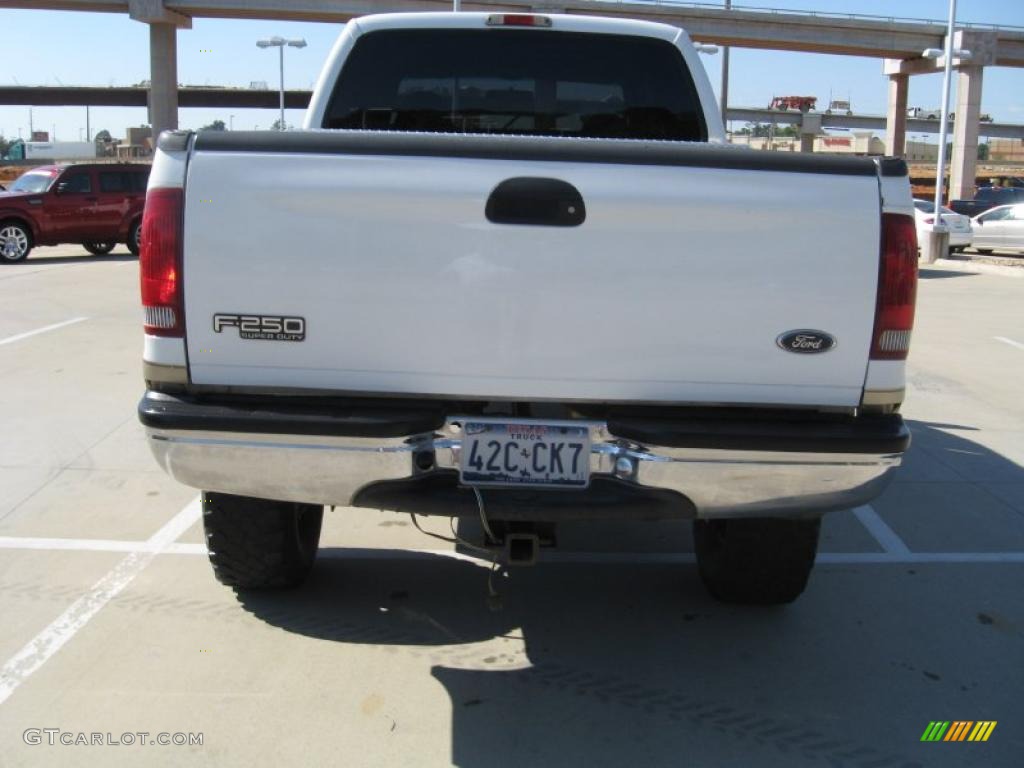 2000 F250 Super Duty Lariat Crew Cab 4x4 - Oxford White / Medium Parchment photo #6