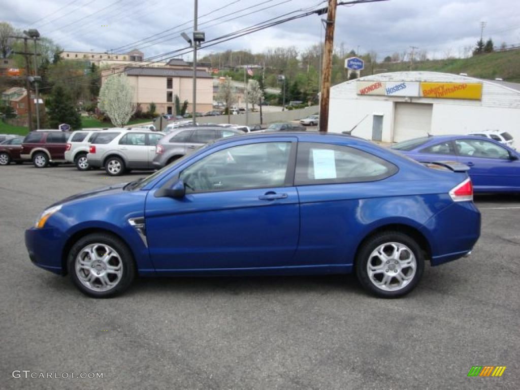 2008 Focus SES Coupe - Vista Blue Metallic / Medium Stone photo #6