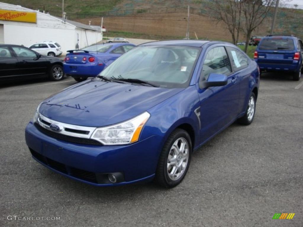 2008 Focus SES Coupe - Vista Blue Metallic / Medium Stone photo #10