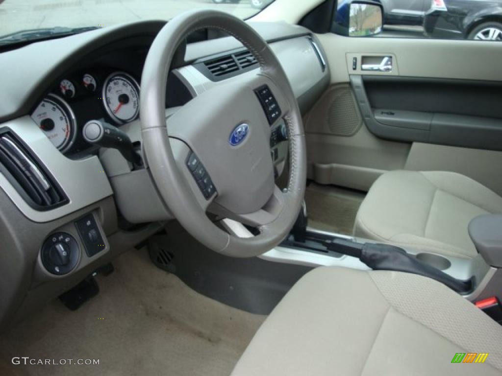 2008 Focus SES Coupe - Vista Blue Metallic / Medium Stone photo #15