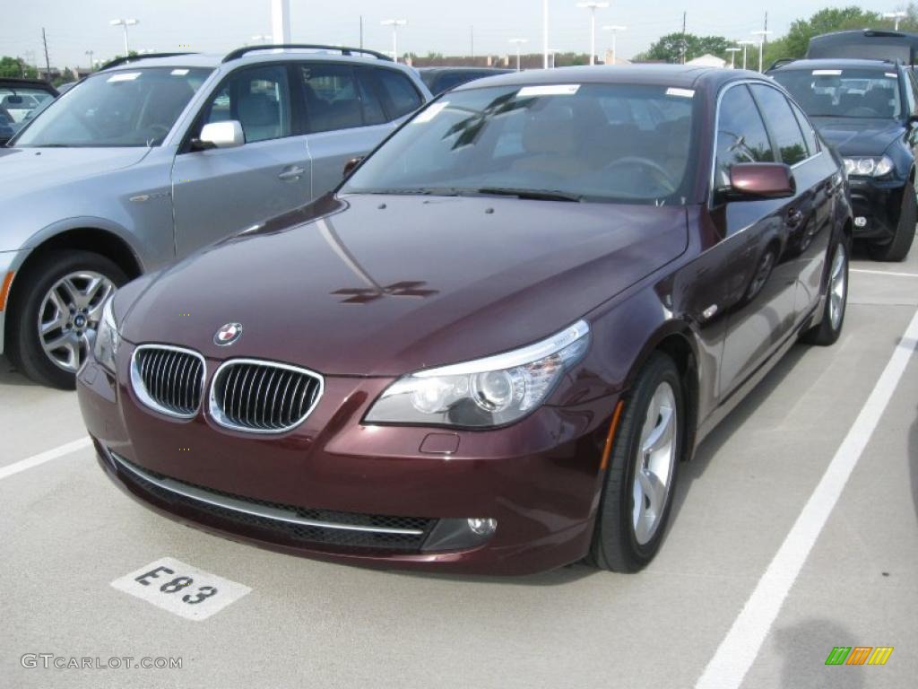 2008 5 Series 528i Sedan - Barbera Red Metallic / Natural Brown photo #1